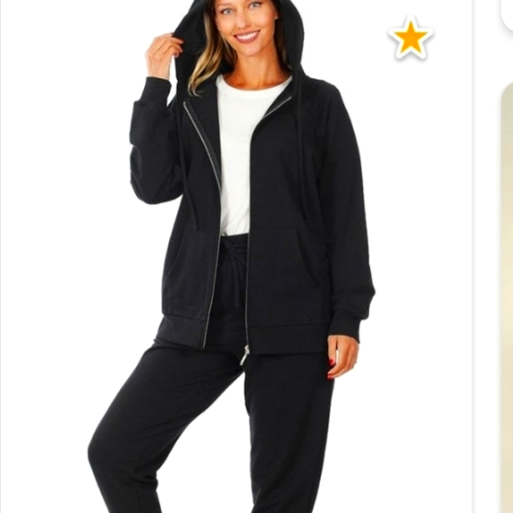 🆕  100 % cotton Plus size  Zenana black jogger set  size 3x/4x  2 pieces 💖